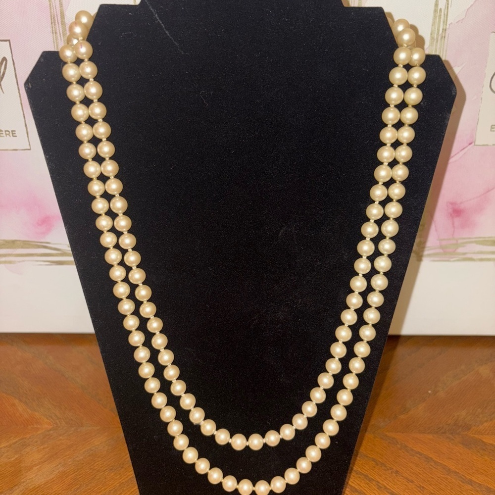 Vintage Double Strand Cream Pearl Necklace